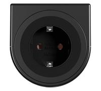 BACHMANN Enchufe para muebles PIX Holder Single, enchufe para fijación a muebles, 1 enchufe, cable de 2 m, color negro (enchufe robusto, fabricado en Alemania)