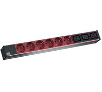 BACHMANN IT PDU - Contacto de protección (Aluminio, 1HE 6X, 3 x C19, Cable con Conector C20), Color Negro