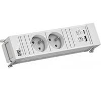 BACHMANN POWER FRAME 2xUTE 1xUSB, adaptador de corriente de 22W, cable de 0,2 metros, modelo GST18