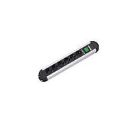 Bachmann PRIMO Regleta de 6 salidas AC con interruptor, 1,75 m, Negro/Gris