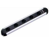 Bachmann primo steckdosenleiste 5x schutzkontakt aluminium dosenabstan
