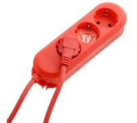 Bachmann - regleta 3xschukos cable pvc 3g1,5mm rojo