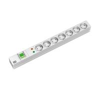 Bachmann Regleta de enchufes 19 pulgadas con 7 salidas Schuko y cable de 2 m