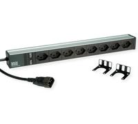 BACHMANN, regleta de enchufes de 19 pulgadas, 8 tomas T13, 2300W, con conector IEC320 C14