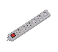 Bachmann selly steckdosenleiste 6x schutzkontakt schalter weiss 1,5m