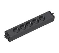 Bachmann Step Base 5X - Contacto de protección 230V RA GST In/Out Negro Enchufe Europeo 906.18821