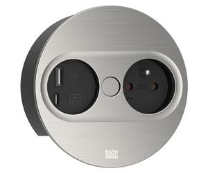 BACHMANN Systém TWIST 2, enchufe CZ + fuente de alimentación (USB C), plateado (946.006) (19.07.3136)