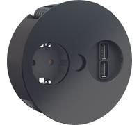 BACHMANN TWIST 1x, con toma de tierra, terminales, cargador USB, conector de montaje con toma de tierra, color , 2 metros