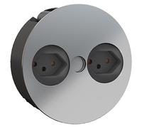 Bachmann Twist 2AC outlet(s) Acero inoxidable base múltiple - Bases múltiples (2 salidas AC, Tipo J, Acero inoxidable, 42,5 mm, 1 pieza(s))