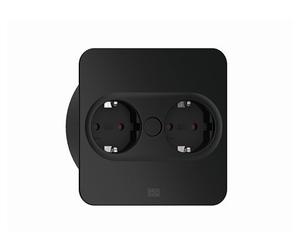 BACHMANN Twist 946.101 - Enchufe empotrable (2 enchufes, 2 m, cable de 2 m, para cocina y oficina, color negro, apertura automática y revestimiento antihuellas)