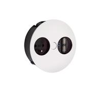 Bachmann Twist USB A, elemento de enchufe, con toma de corriente belga/francesa, color blanco mate