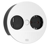 Bachmann TWIST2, 1xCEE7/3, 1xUSB A, 22W, forma redonda, color blanco, con conector ISV