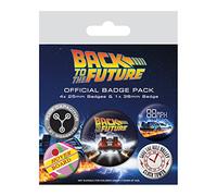Back To The Future Set Of 5 Pin Badges Movie Film Delorean Hover Board Official