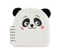 BACK2FUN - Cuaderno peluche con textura suave, Cubierta de poliéster tacto peluche con textura suave, Libreta espiral, Detalles bordados, 80 hojas lisas de 80 g/m², 160 x 160 mm, Diseño Oso