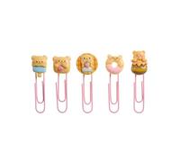 Back2Fun - Set de 5 Clips de Osito en 3D para tu Escritorio, Sujetapapeles Divertidos de Resina Cute Estilo Kawaii, Material Escolar para la Vuelta al Cole