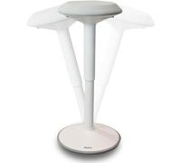 Backerz Taburete Silla Escritorio - Silla Oficina Ergonómica con Altura Regulable de 55 a 80 cm - Taburete Silla Ergonómica con Efecto Columpio Revestido con Tela Repelente al Agua, Blanca Mate