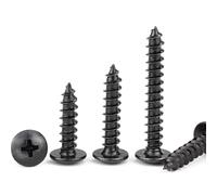 BACSHBY 20 Pcs M5x40 mm Tornillos para Madera de Cabeza Redonda, Tornillos Autorroscantes de Cabeza Seta con Ranura Cruzada, Acero de Carbono Negro Sujetador para Carpintería