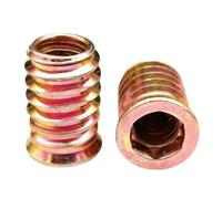 BACSHBY 20 Piezas Insertos Roscados para Madera M4x15mm, Manguitos Roscados de Acero al Carbono para Muebles, Tuercas de Inserción Galvanizadas