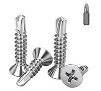 BACSHBY 40 Piezas Tornillos Autorroscantes M4.2x50mm,Tornillos de Acero Inoxidable, Cabeza Avellanada para Metal con Punta de Broca