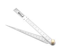 Badafaci Calibrador de Espesores de Acero Inoxidable, Herramienta de Medición de Orificios Cónicos de 1 a 15 Mm con Graduaciones Claras y Regla de 150 Mm para Inspección del Diámetro Interior de la