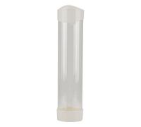 Badafaci Dispensador de Vasos de Papel, Soporte de Pared para PC ABS con Botón de un Toque, 60 a 80 Tazas, Boca Ajustable, Cubierta Antipolvo, Fácil Instalación para Cocina de Oficina en Casa (White)