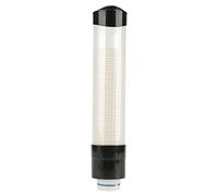 Badafaci Dispensador de Vasos de Papel, Soporte de Pared para PC ABS con Botón de un Toque, 60 a 80 Tazas, Boca Ajustable, Cubierta Antipolvo, Fácil Instalación para Cocina de Oficina en Casa (Black)