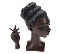 Badafaci Quemador de Incienso con Cabeza de Resina, Diseño de Cara de Mujer Negra de 19cm para Incienso en Varilla y Cono, Elegante Decoración de Escritorio para el Hogar, Oficina, Meditación, Sala