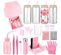 Baderke Kit de 20 vasos de globo de nieve de 16 onzas, botella exprimible, purpurina, pinzas de embudo, taza medidora, guantes, almohadilla de alcohol, linterna, pulidor para suministros de bricolaje