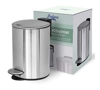 BADIONA Papelera baño 5l - Acero inoxidable cubo basura baño & cierre suave