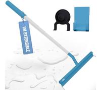 BADIONA Rasqueta limpiacristales Silicona Azul - con Ventosa & telescópica hasta 100 cm I Limpia Cristales Accesorios baño I Limpiar mamparas de Ducha Cristal I Squeegee Limpiador Limpa vidros