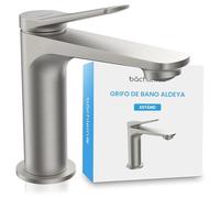 Bächlein Grifo de baño Aldeya en diseño moderno, mezclador monomando con cartucho de cerámica duradero y kit de montaje, grifo de baño de acero inoxidable cepillado