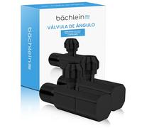 Bächlein Válvula de ángulo universal con cierre rápido en negro mate [2 unidades] - 1/2 pulgadas, se abre y cierra con solo 1/4 revoluciones [Quarter Turn].