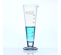 Bafnsiji Copas graduadas de Vidrio, Copa de medición graduada de Laboratorio con Boquilla, Copa de medición de Vaso de medición de Laboratorio Profesional, Vaso cónico de Vidrio de Boca Ancha,100ml