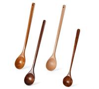 Bafnsiji Cuchara de Madera Larga, Cucharas de Madera para el Sistema, Cucharas de Madera de Cocina, Cucharas de Sopa de Madera de Mango Largo, Cucharas ovaladas de Mezcla de Cocina de Madera