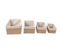 BAFOVY Cestas de Almacenamiento de Paja Tejida, Variedad de Tamaños, Decoración Elegante, Transporte Fácil, Múltiples Propósitos, Cestas de Almacenamiento de Paja Multi Size con Manijas,