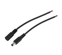 BAFOVY Conector Macho Hembra de 5,5x2,1mm, Cable de Enchufe de Alimentación de 150mm para Cámara CCTV con Tira LED (BLACK)