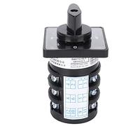 BAFOVY Interruptor Rotativo de Leva Conmutador, 500V 20A | Manija de Bloqueo, 20A 500V 12 Terminales, Selector Rotativo de Levas, para Control Industrial, Negro