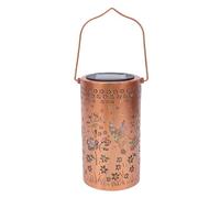 BAFOVY Juego de 4 Faroles Solares para Exteriores, Luces Solares Colgantes Huecas de Metal, Diseño Floral de colibrí, Brillo Colorido, Resistente a la Lluvia, para Jardín, Patio,