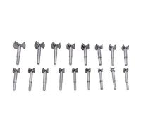 BAFOVY Juego de Brocas Forstner Brocas Forstner de Acero Al Carbono 17 Piezas de 15 Mm a 40 Mm X Punta Central de Ala Agujeros de Fondo Plano para Carpintería Bisagra Taladro Manual Taladro de Banco