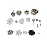 BAFOVY Juego de Utensilios de Cocina de Acero Inoxidable de 15 Piezas para Cocina de inducción. Incluye Ollas, Sartenes, Tapas de Vidrio y Utensilios de para Freír, Hervir,