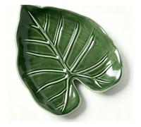 BAFOVY Soporte para Cuchara en Forma de Hoja Soporte para Cuchara de Cerámica Acabado Brillante Resistente Al Calor para Encimera de Cocina Estufa Decorativo para de (Cerámica)