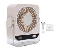 BAFOVY Ventilador de Escritorio USB, 199 Velocidades Ajuste Continuo Pantalla LED Batería Recargable de 3600 MAh 7 Aspas Turbo Silencioso Motor sin Escobillas de 35 DB Compacto Portátil (WHITE)