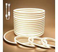 BAGZY Tira LED 220V Exterior Impermeable 20M Neón Flexible IP65 120 LED/M Strip Light Luz de la Cuerda,para Dormitorio,Bar,Sala de juegos,Cumpleaños,Fiesta de Navidad(Blanco Natural,20 Metros)