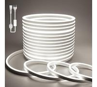 BAGZY Tira LED 220V Exterior Impermeable 20M Neón Flexible IP65 120 LED/M Strip Light Luz de la Cuerda,para Dormitorio,Bar,Sala de juegos,Cumpleaños,Fiesta de Navidad(Blanco,20 Metros)