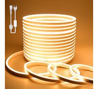 BAGZY Tira LED 220V Neon Amarilla 30M, Exterior Impermeable Flexible IP65 120 LED/M Strip Light Luz de la Cuerda Interior,para Dormitorio,Bar,para Fiestas Decoración Party, Sign Publicidad