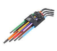 Bahco – Juego de 9 llaves Torx largas codificadas por colores