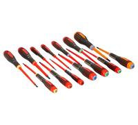 BAHCO Juego de destornilladores ranurados/Phillips/Pozidriv/TORX®/Combi PZ | Apertura de mandíbula extra ancha | Dos tamaños populares | Cómodo agarre ERGO | Profesionales del comercio
