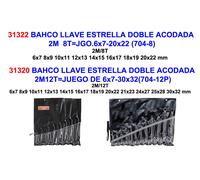 BAHCO Juego de llaves de estrella doble acodadas 6x7-20x22 (704-8)
