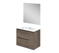 Baikal Conjunto de Mueble de baño Duo, Incluye Lavabo. Mueble Suspendido en Pared con Lavabo cerámico. Varios Acabados y Medidas. Mueble MONTADO.