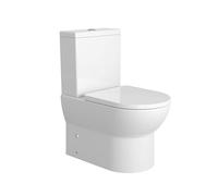 BAIKAL Inodoro de Cerámica T4. WC Compacto a Suelo con Sistema Rimless y cisterna Monobloque con mecanismo de Doble Descarga. Sanitario completo con Salida Dual y Asiento con caída Amortiguada.